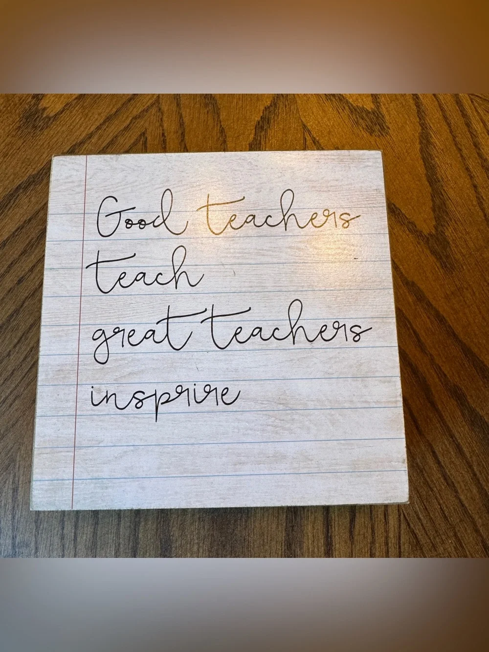 T.J.Maxx White and Black Notebook-Style Inspirational Sign